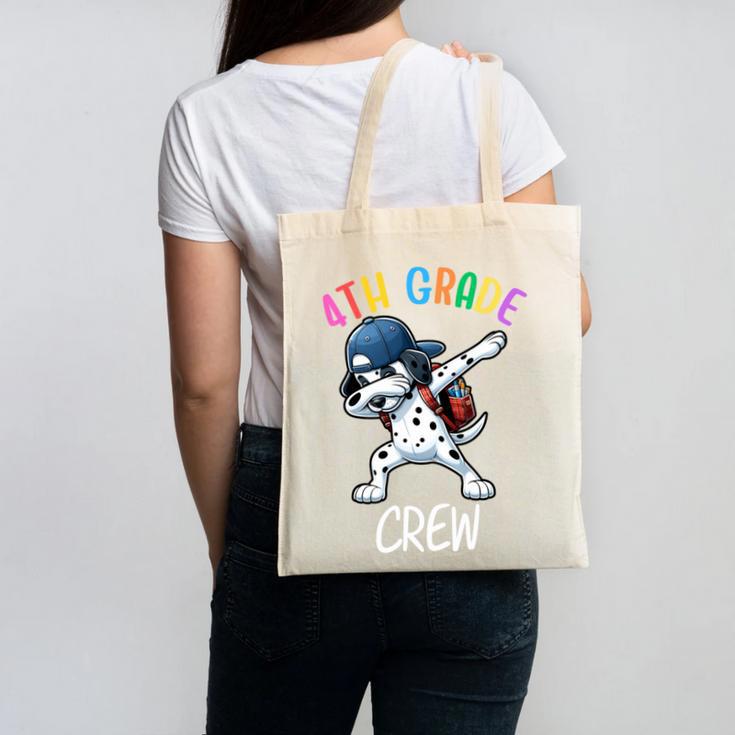 4th Grade Crew Dalmatian Dog Dabbing Back To School Premium Tri-Blend Canvas Tote Bag