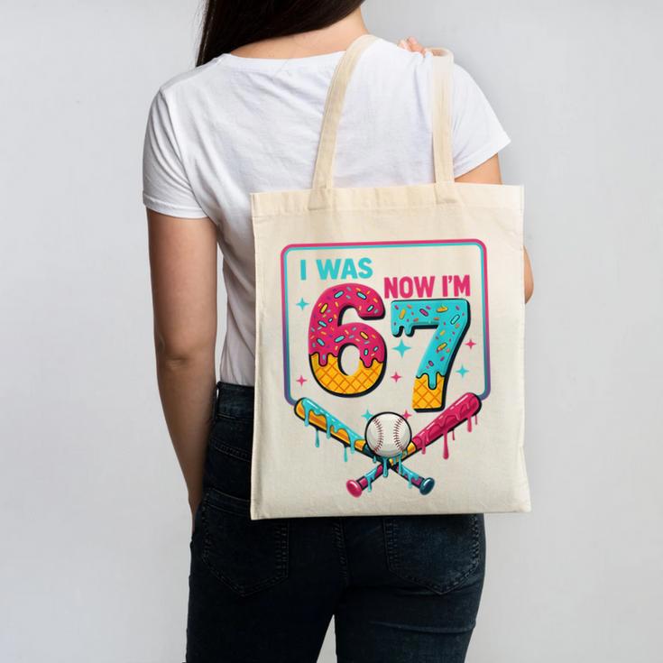 I Was 6 Now Im 7 Ice Cream Drip Baseball For Men Women Kids Canvas Tote Bag