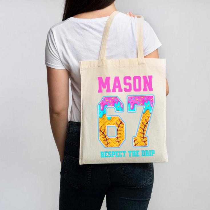 6 7 Mason Baseball Drip Canvas Tote Bag 6 7 Mason Baseball Drip Canvas Tote Bag