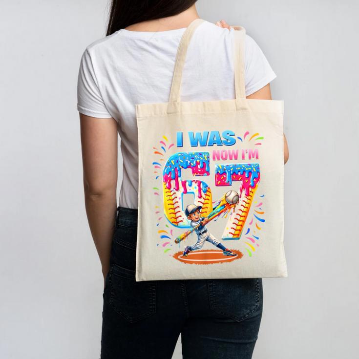 I Was 6 Now I'm 7 Baseball Birthday Boy For Teens Kids Canvas Tote Bag I Was 6 Now I'm 7 Baseball Birthday Boy For Teens Kids Canvas Tote Bag