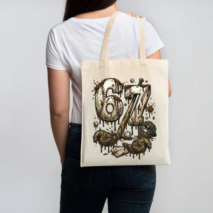67 Baseball Six Seven Baseball 6 7 Kids Boys Girls Canvas Tote Bag