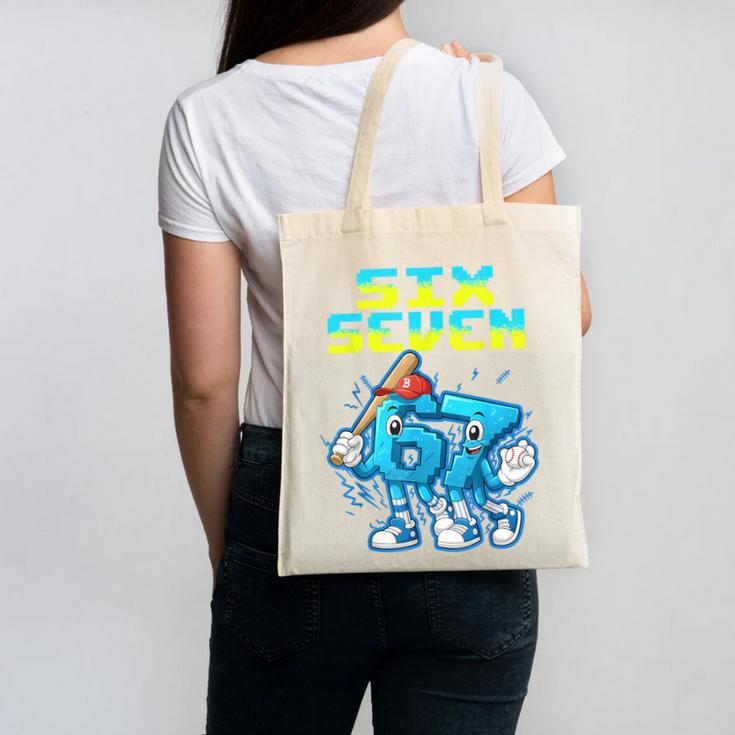 67 Six Seven 6-7 Italian Brainrot Kids Baseball Meme Canvas Tote Bag