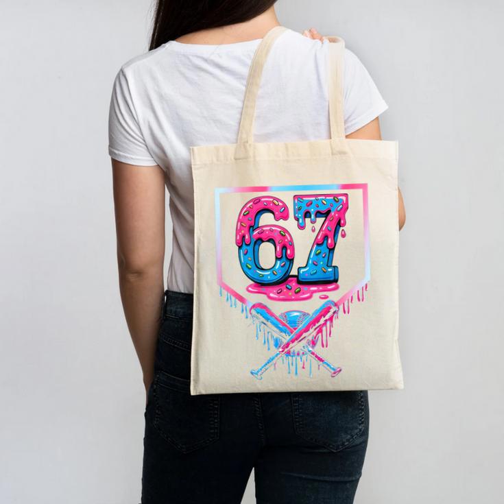 67 Six Seven Baseball Ice Cream Drip Cool Meme 67 Canvas Tote Bag