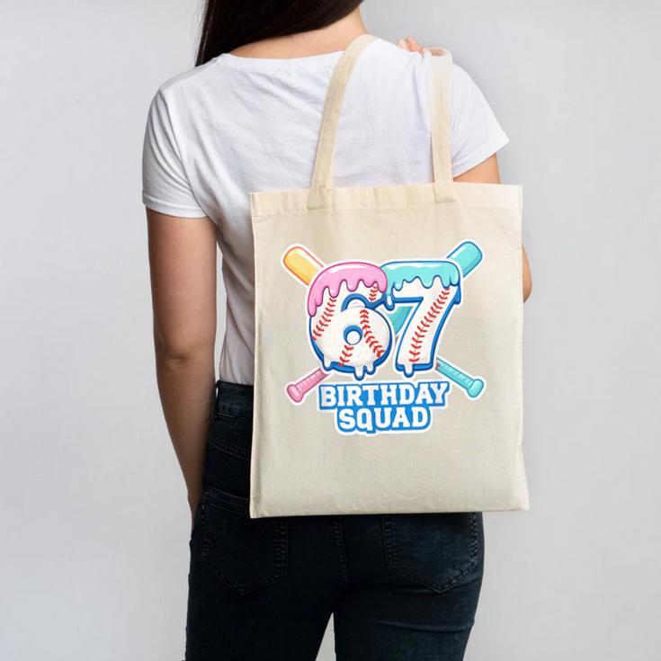 67th Birthday Squad Baseball Ice Cream Drip Birthday Squad Canvas Tote Bag 67th Birthday Squad Baseball Ice Cream Drip Birthday Squad Canvas Tote Bag
