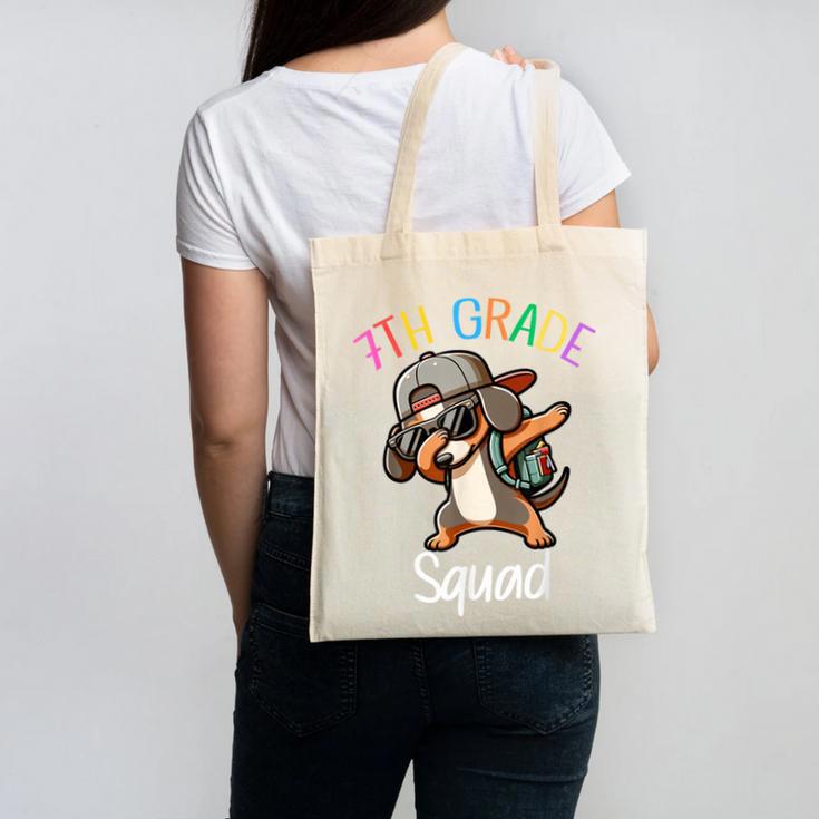 7th Grade Squad Dachshund Dabbing Kids Back To School Canvas Tote Bag 7th Grade Squad Dachshund Dabbing Kids Back To School Canvas Tote Bag