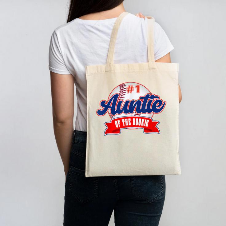 Auntie Rookie Of Year 1st Birthday Baseball Theme Matching Canvas Tote Bag