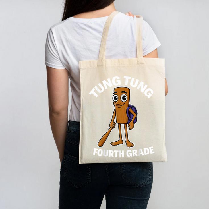 Back To School 4th Grade Italian Brainrot Tung Tung Sahur Canvas Tote Bag Back To School 4th Grade Italian Brainrot Tung Tung Sahur Canvas Tote Bag