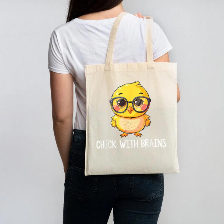 Back To School Chick With Brains Smart Intelligent Girls Canvas Tote Bag Back To School Chick With Brains Smart Intelligent Girls Canvas Tote Bag