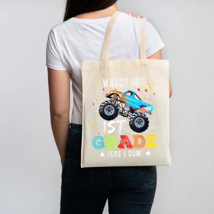 Back To School First Grade Here I Come For Boy Kids Truck Canvas Tote Bag Back To School First Grade Here I Come For Boy Kids Truck Canvas Tote Bag