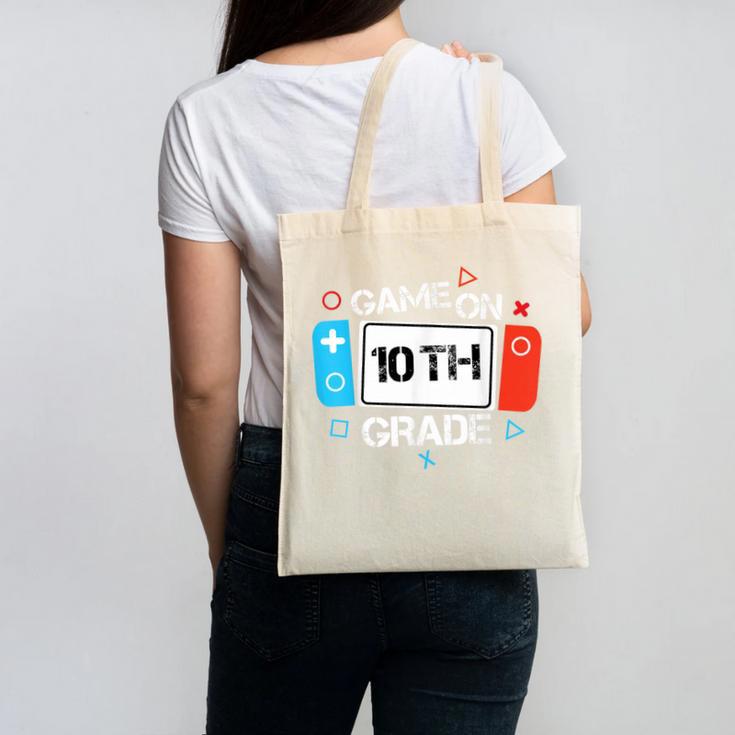 Back To School Game On 10th Grade Gamer Kids Boys Girl Canvas Tote Bag