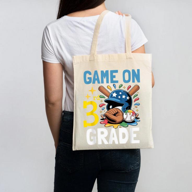 Back To School Game On Third Grade Baseball First Day Boys Canvas Tote Bag Back To School Game On Third Grade Baseball First Day Boys Canvas Tote Bag