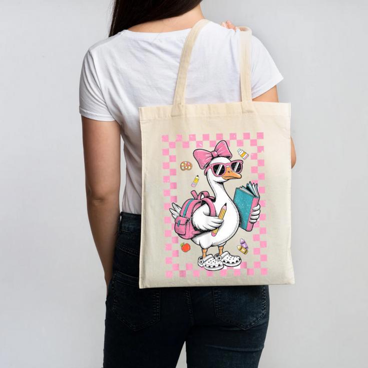 Back To School Goose First Day Of School Boy Girl Canvas Tote Bag