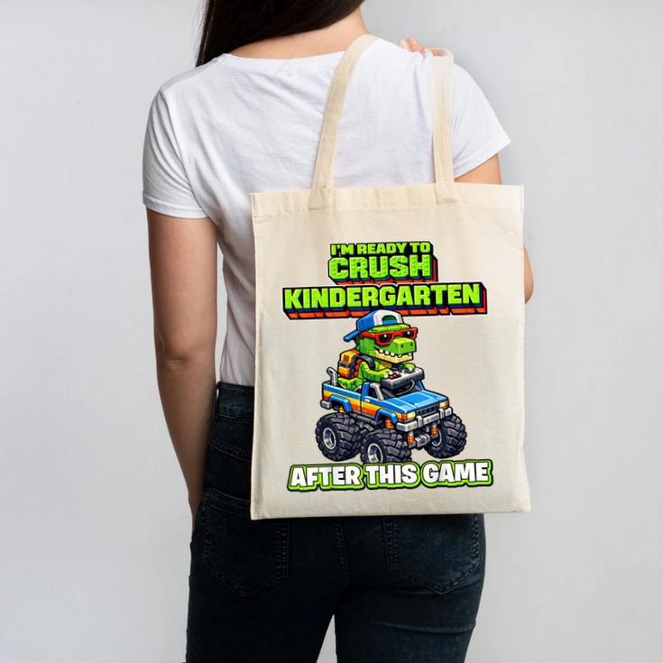 Back To School Kindergarten Retro Monster Truck Dinosaur Boy Canvas Tote Bag Back To School Kindergarten Retro Monster Truck Dinosaur Boy Canvas Tote Bag