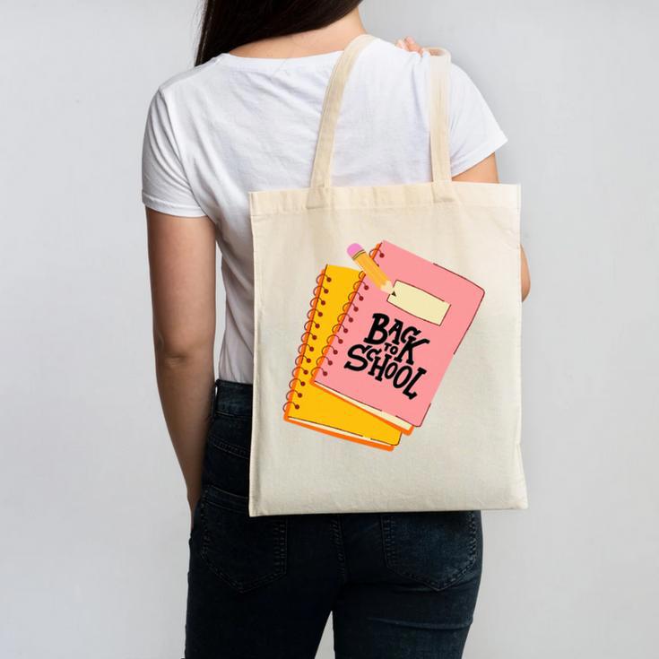 Back To School Notebook And Pencil Graphic Design Premium Tri-Blend Canvas Tote Bag