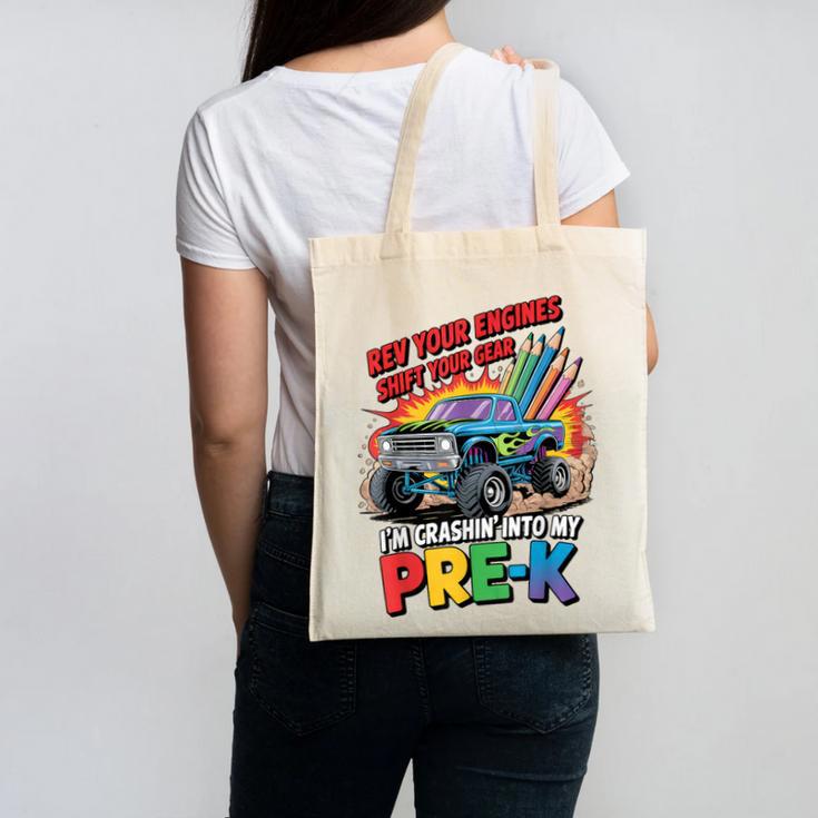 Back To School Pre-K Preschool Monster Truck First Day Boys Canvas Tote Bag