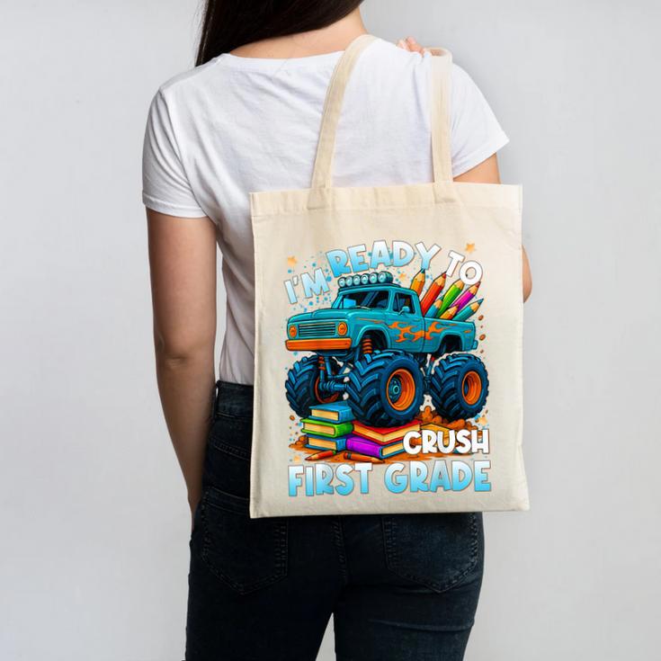 Back To School Ready To Crush 1st Grade Monster Truck Boys Canvas Tote Bag Back To School Ready To Crush 1st Grade Monster Truck Boys Canvas Tote Bag