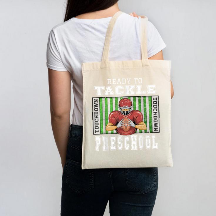 Back To School Ready To Tackle Preschool Football Theme Canvas Tote Bag