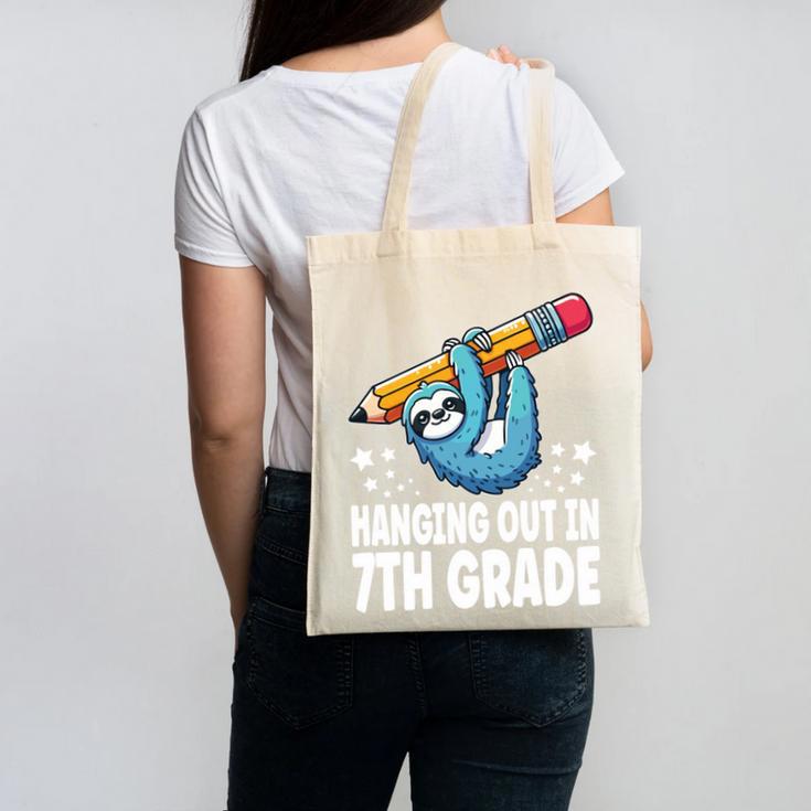 Back To School Seventh Grade Sloth Hanging Out In 7th Grade Performance Canvas Tote Bag