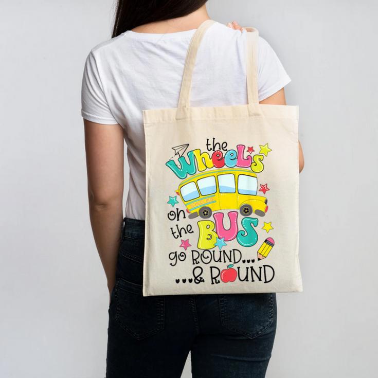 Back To School The WHEELS On The BUS Toddler Kids Boys Canvas Tote Bag