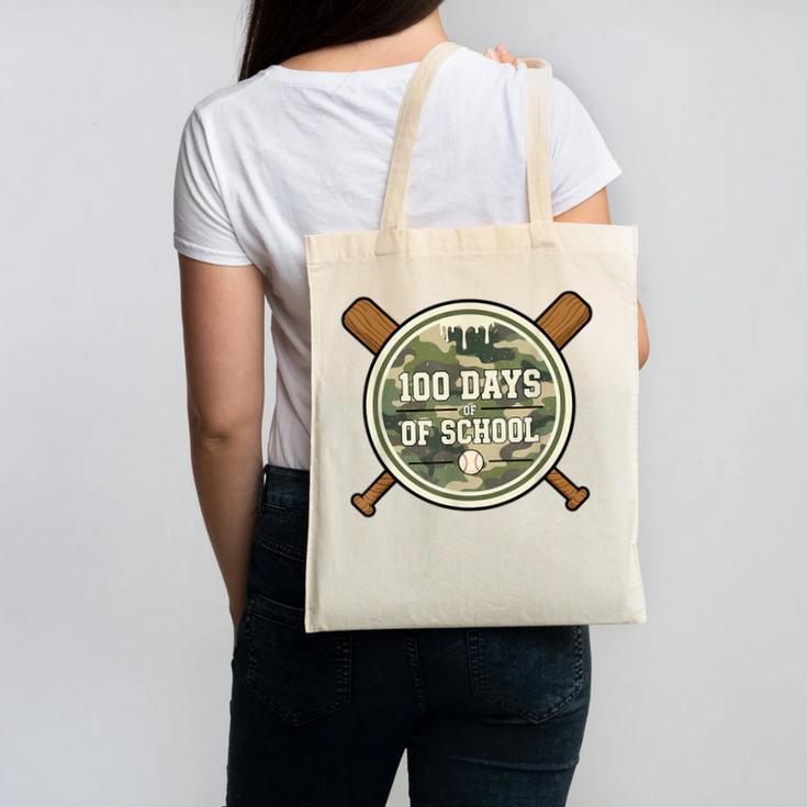 Baseball 100th Day Of School Camouflage Canvas Tote Bag Baseball 100th Day Of School Camouflage Canvas Tote Bag