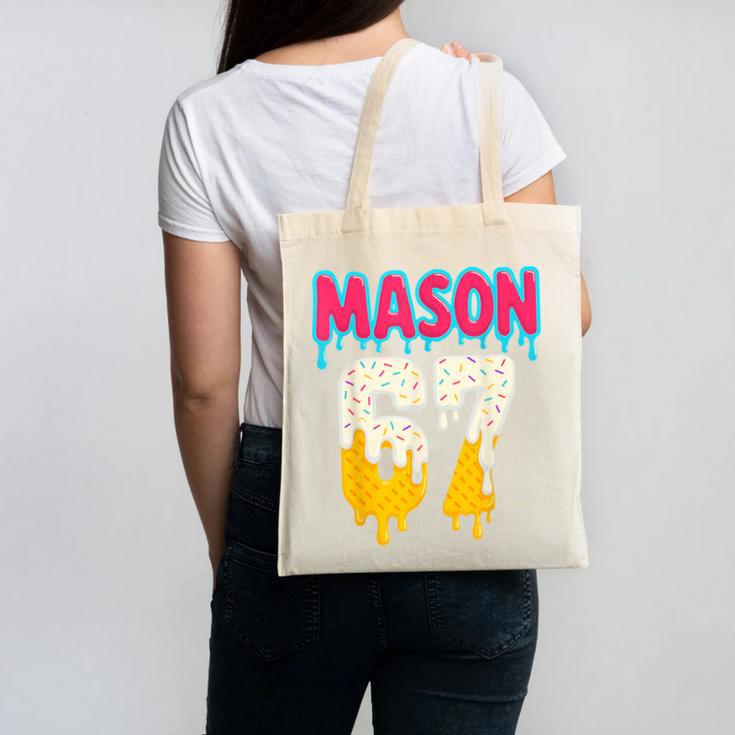 Baseball 6 7 Ice Cream Drip Number 67 Six Seven Meme Canvas Tote Bag Baseball 6 7 Ice Cream Drip Number 67 Six Seven Meme Canvas Tote Bag