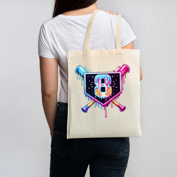 Baseball 8 Year Old Ice Cream Drip 8th Birthday Party Canvas Tote Bag Baseball 8 Year Old Ice Cream Drip 8th Birthday Party Canvas Tote Bag
