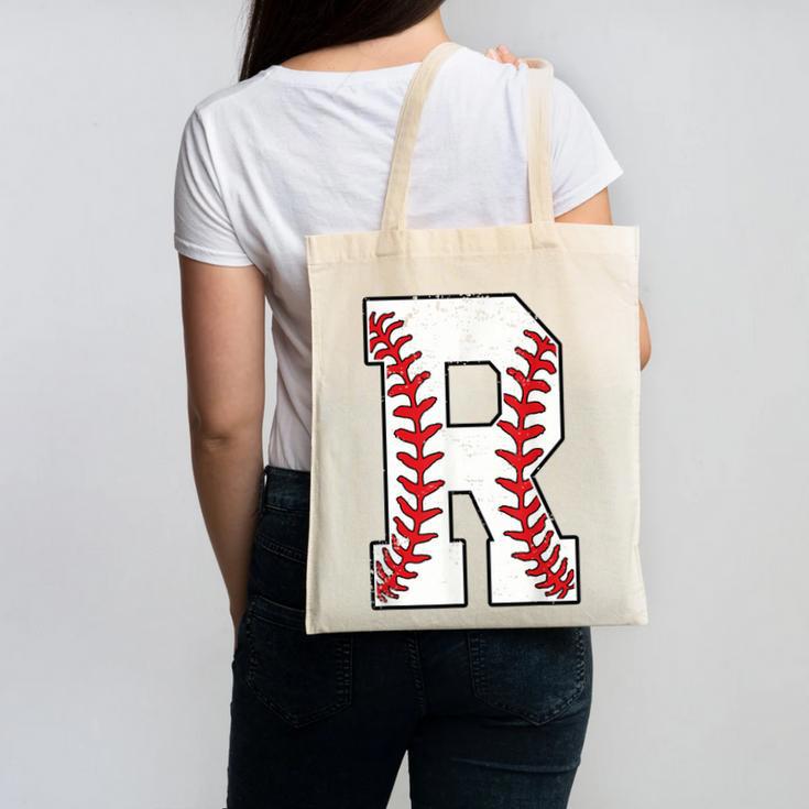 Baseball Alphabet Monogram Initial Letter R Canvas Tote Bag Baseball Alphabet Monogram Initial Letter R Canvas Tote Bag