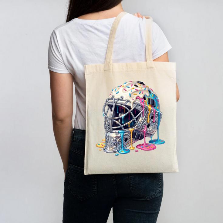 Baseball Catcher Mask Ice Cream Dripping Baseball Boys Canvas Tote Bag Baseball Catcher Mask Ice Cream Dripping Baseball Boys Canvas Tote Bag