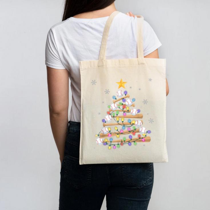 Baseball Christmas Tree Light Xmas Baseball Boys Kids Canvas Tote Bag Baseball Christmas Tree Light Xmas Baseball Boys Kids Canvas Tote Bag