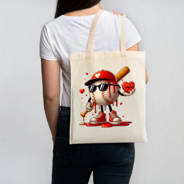 Baseball Drip Ice Cream Apparel Youth Boy Valentine Canvas Tote Bag Baseball Drip Ice Cream Apparel Youth Boy Valentine Canvas Tote Bag