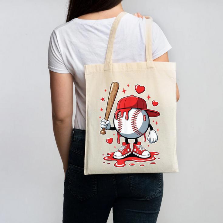 Baseball Drip Icecream Apparel Youth Boy Valentine Canvas Tote Bag