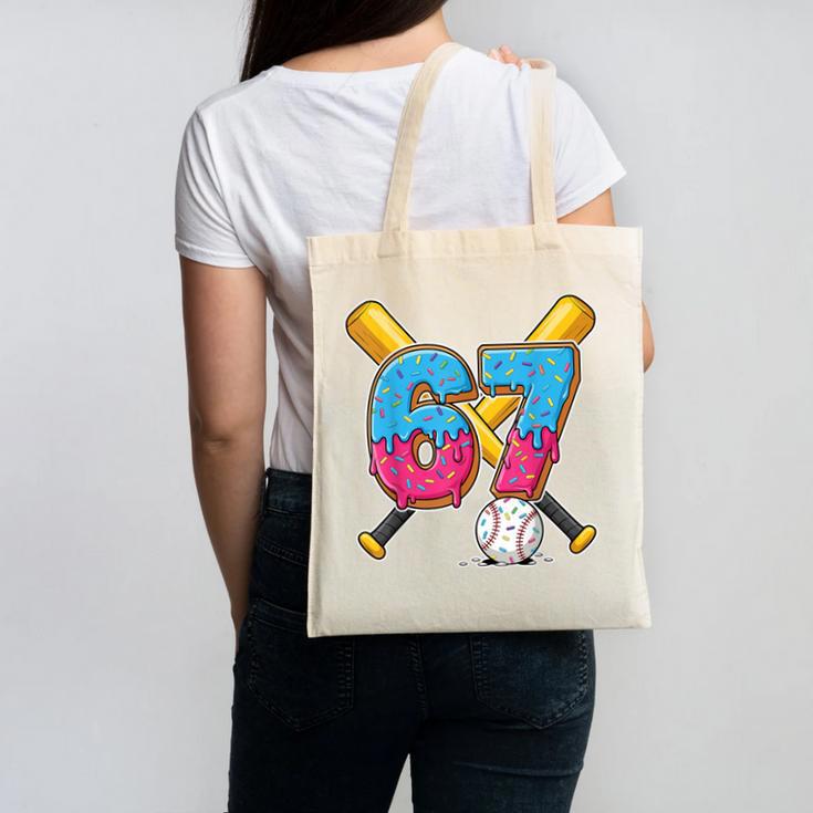 Baseball Drip Number 67 Player 67th Birthday Meme Gen Alpha Canvas Tote Bag