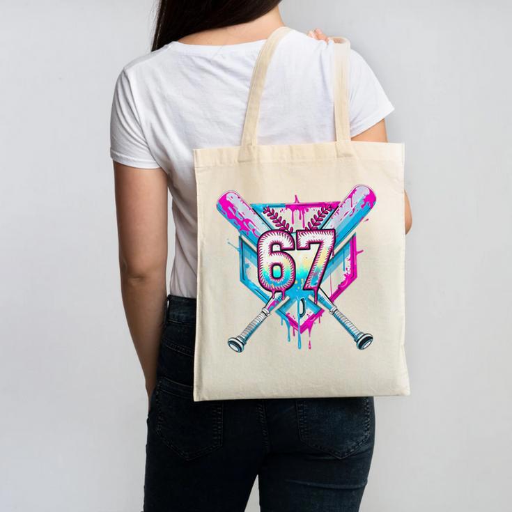 Baseball Dripping 67 Home Plate Six Seven Boy Kids Sports Canvas Tote Bag Baseball Dripping 67 Home Plate Six Seven Boy Kids Sports Canvas Tote Bag