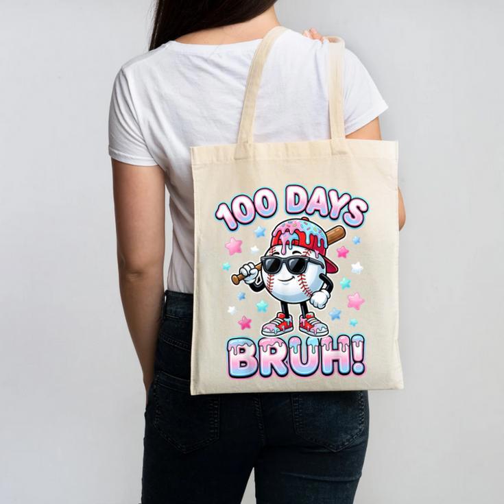 Baseball Ice Cram Drip 100 Days Of School 100th Boys Youth Canvas Tote Bag