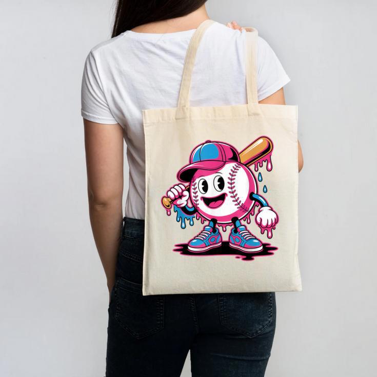 Baseball Ice Cream Shirt Cool Baseball Drip For Boys Canvas Tote Bag