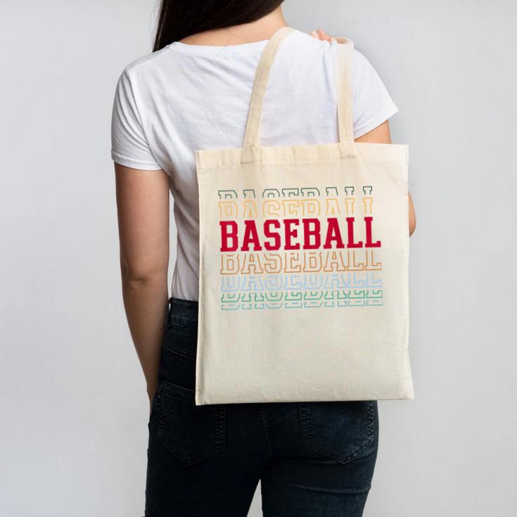 Baseball Layered Text Team Player Coach Youth Canvas Tote Bag