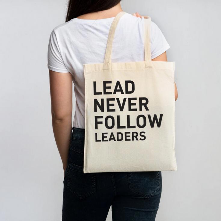 Baseball Lead Never Follow Leaders Team Captain Leadership Premium Tri-Blend Canvas Tote Bag