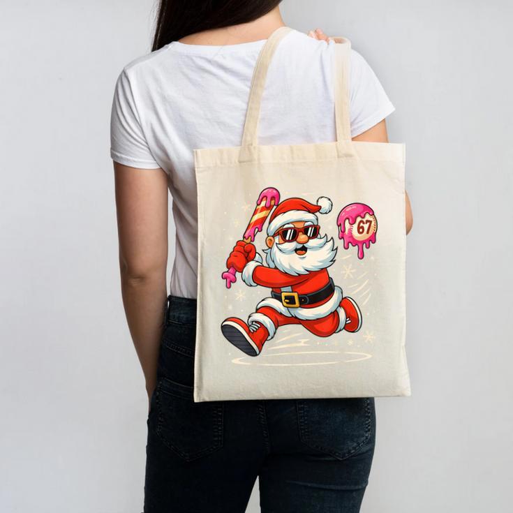 Baseball Santa 67 Baseball Christmas Pajamas Xmas Men Boy 67 Canvas Tote Bag