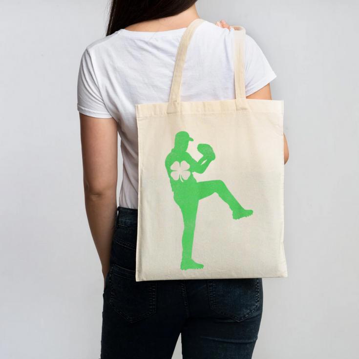 Baseball Shamrock St Patrick's Day Saint Paddy's Canvas Tote Bag Baseball Shamrock St Patrick's Day Saint Paddy's Canvas Tote Bag