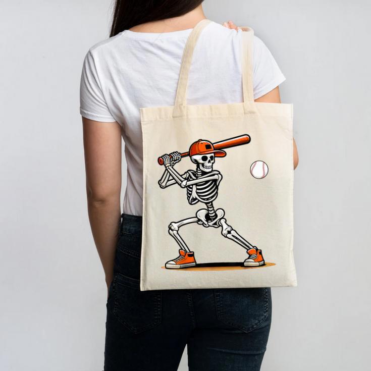 Baseball Skeleton Spooky Boys Halloween Baseball Player Canvas Tote Bag Baseball Skeleton Spooky Boys Halloween Baseball Player Canvas Tote Bag