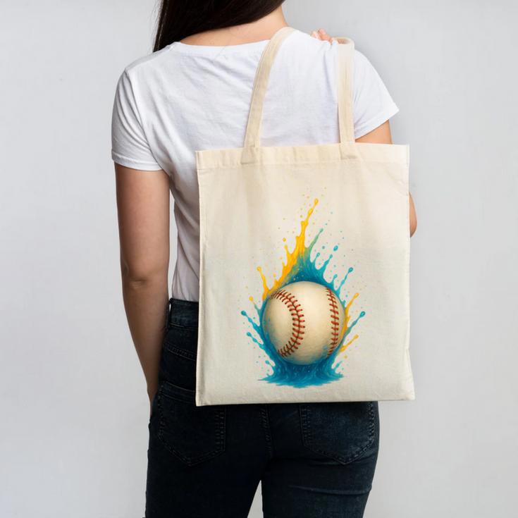 Baseball Splash Team Player For Kids Men Women Canvas Tote Bag