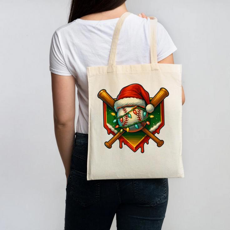 Baseball Xmas Christmas Baseball Ice Cream Drip Boys Canvas Tote Bag