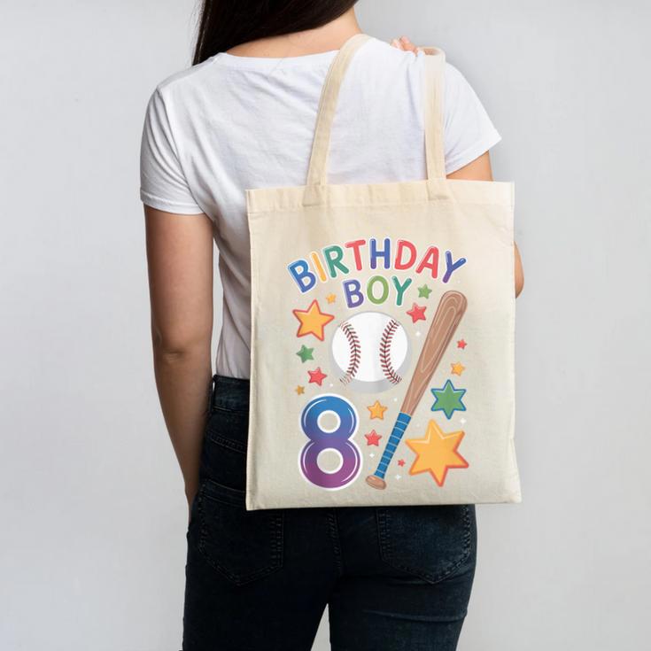 Birthday Boy 8th Birthday Baseball Canvas Tote Bag Birthday Boy 8th Birthday Baseball Canvas Tote Bag
