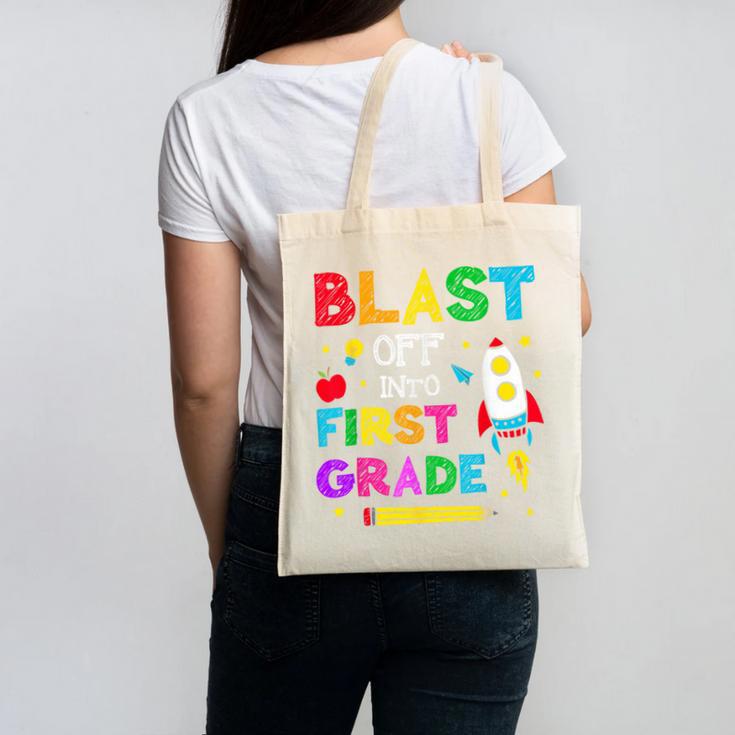 Blast Off Into First Grade Squad First Day Back To School Canvas Tote Bag