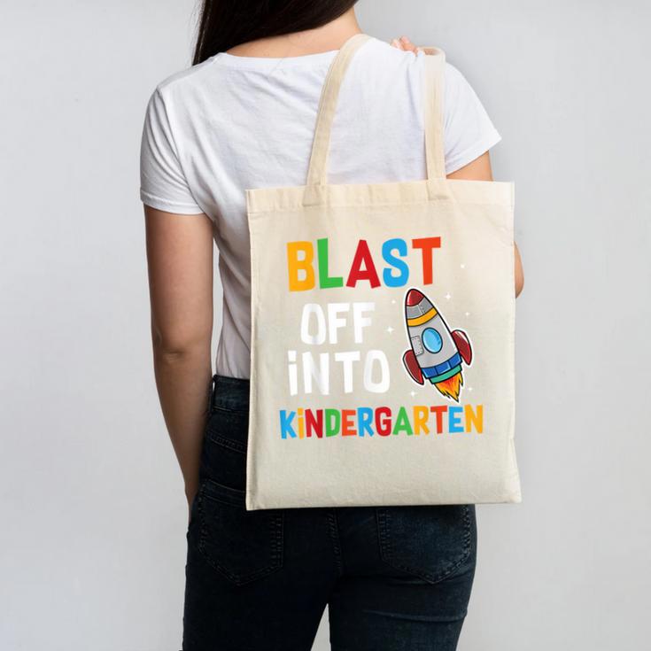 Blast Off Into Kindergarten Back To School Rocket Canvas Tote Bag Blast Off Into Kindergarten Back To School Rocket Canvas Tote Bag