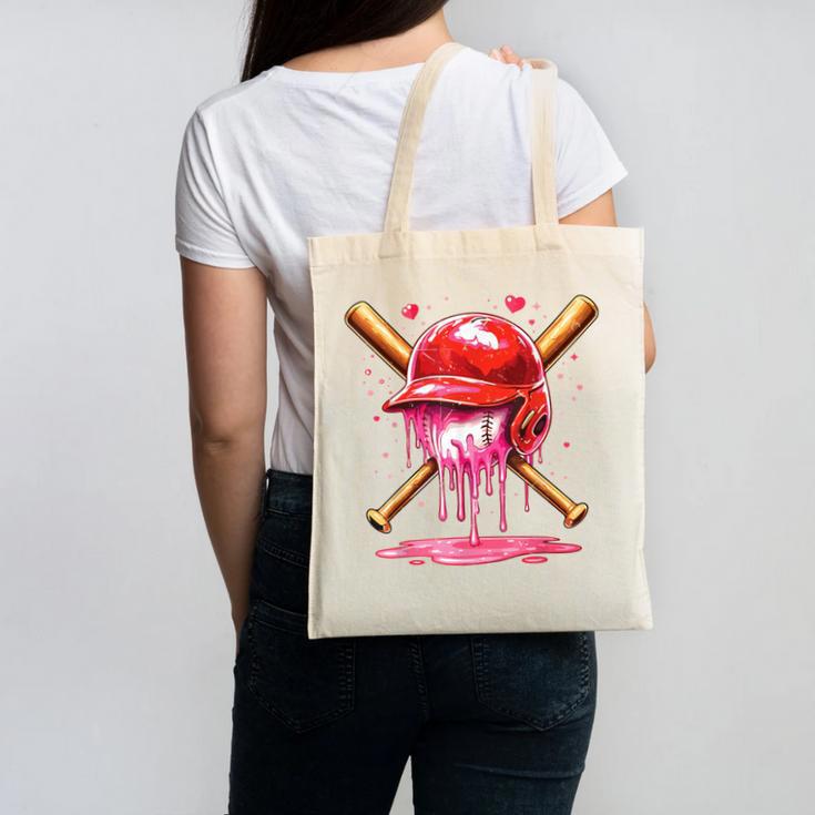 Boys Valentine Day Baseball Helmet Drip Ice-Cream Youth Kids Canvas Tote Bag