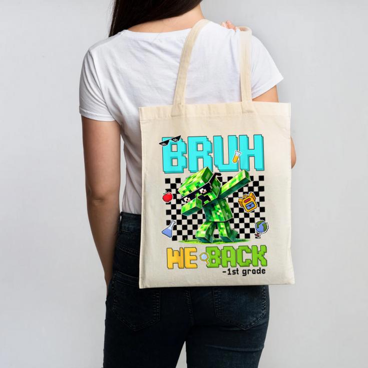 Bruh We Back 1st Grade Back To School Gamer Dabbing Boy Kids Canvas Tote Bag