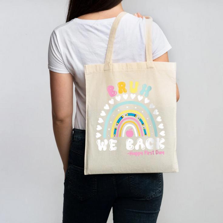 Bruh We Back Happy First Day Of School Back To School Kids Canvas Tote Bag Bruh We Back Happy First Day Of School Back To School Kids Canvas Tote Bag