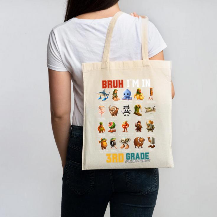 Bruh I’m In 3rd Grade Back To School Italian Brainrot Premium Tri-Blend Canvas Tote Bag