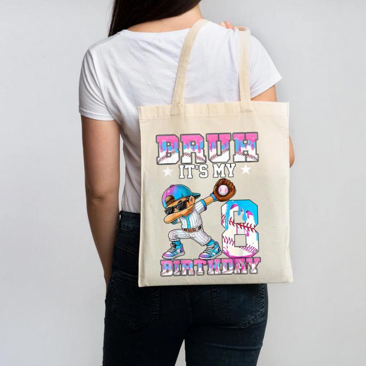 Bruh It's My 8th Birthday Baseball Ice Cream Drip 8 Year Old Canvas Tote Bag Bruh It's My 8th Birthday Baseball Ice Cream Drip 8 Year Old Canvas Tote Bag
